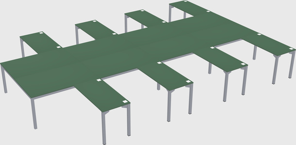 Shared l-shaped desk