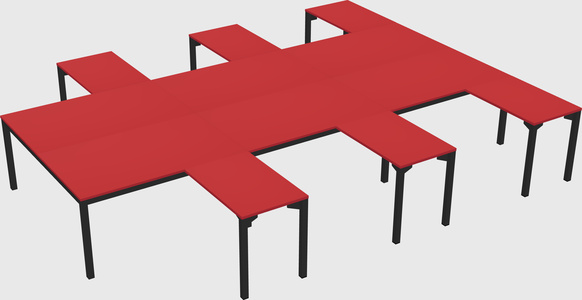 Shared l-shaped desk