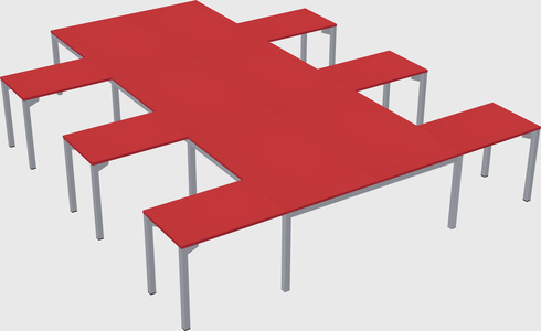 Shared l-shaped desk