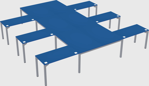 Shared l-shaped desk