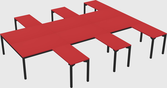 Shared l-shaped desk