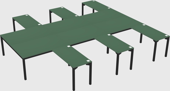 Shared l-shaped desk