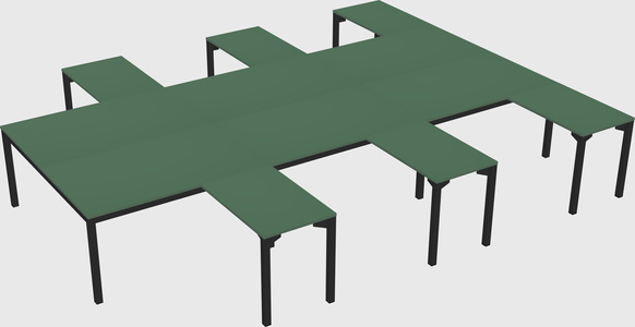 Shared l-shaped desk