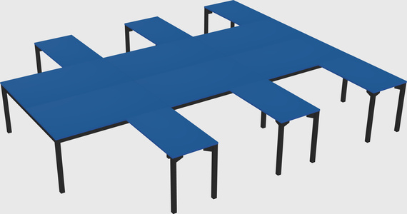 Shared l-shaped desk