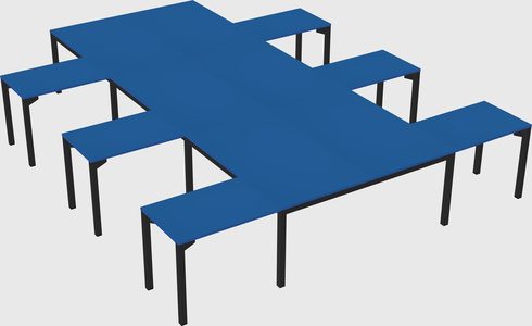 Shared l-shaped desk