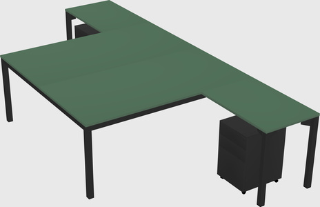 Shared l-shaped desk