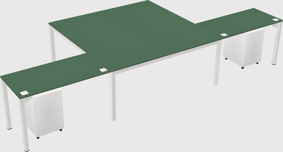 Shared l-shaped desk
