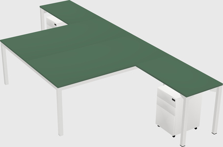 Shared l-shaped desk