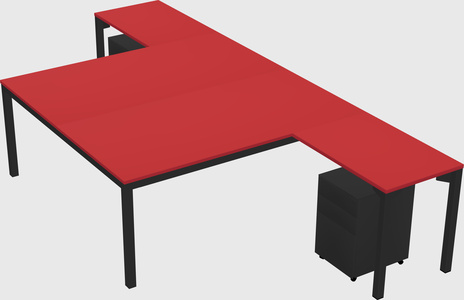 Shared l-shaped desk