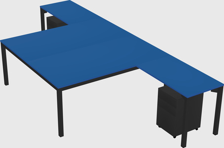 Shared l-shaped desk