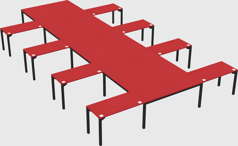 Shared l-shaped desk