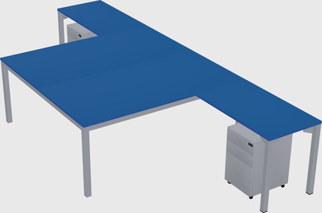 Shared l-shaped desk
