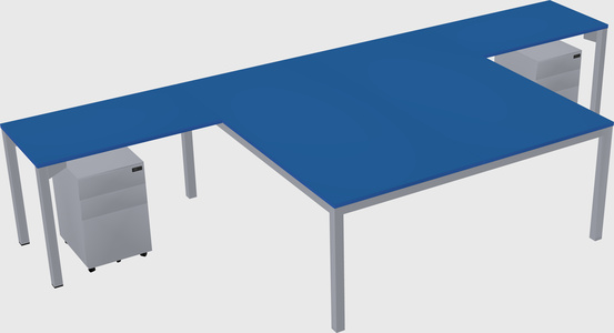Shared l-shaped desk