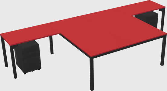 Shared l-shaped desk