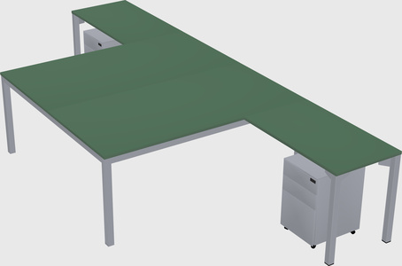 Shared l-shaped desk