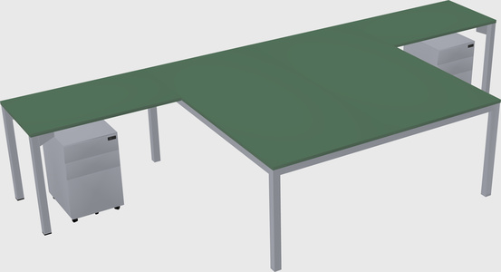 Shared l-shaped desk