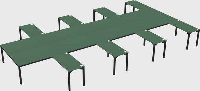 Shared l-shaped desk