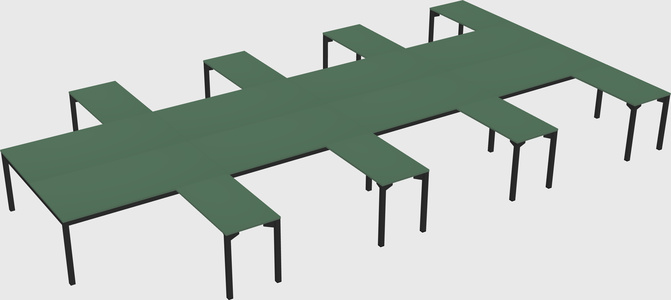 Shared l-shaped desk