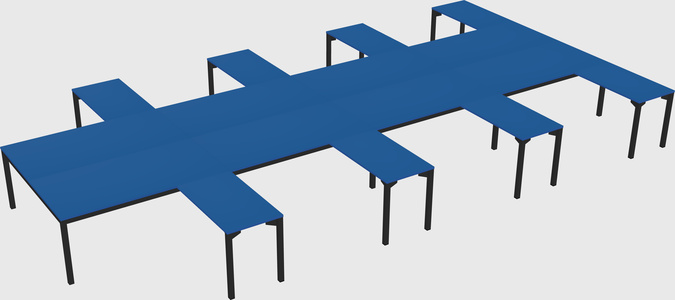 Shared l-shaped desk