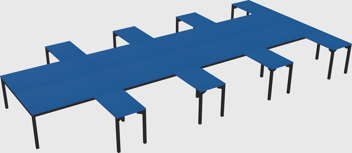 Shared l-shaped desk
