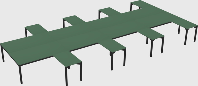 Shared l-shaped desk