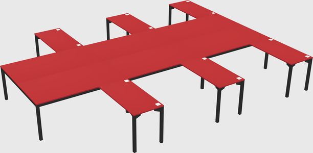 Shared l-shaped desk