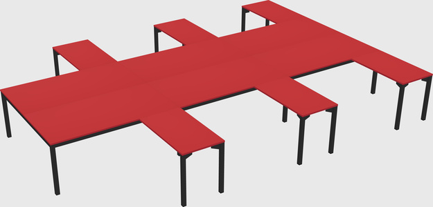 Shared l-shaped desk