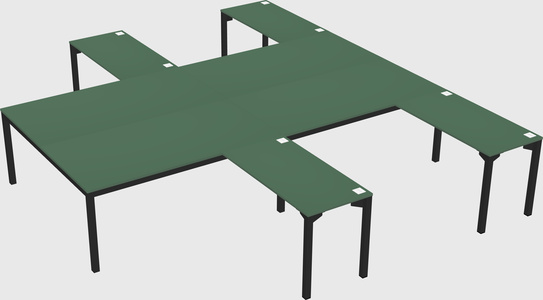 Shared l-shaped desk