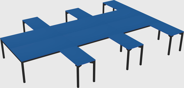 Shared l-shaped desk