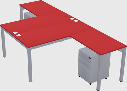 Shared l-shaped desk
