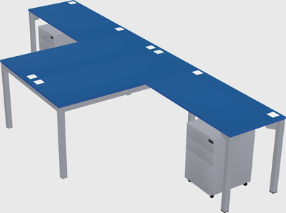 Shared l-shaped desk