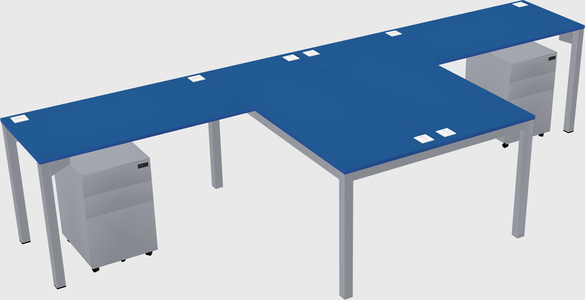 Shared l-shaped desk