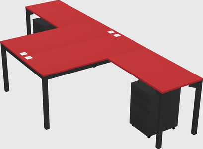 Shared l-shaped desk