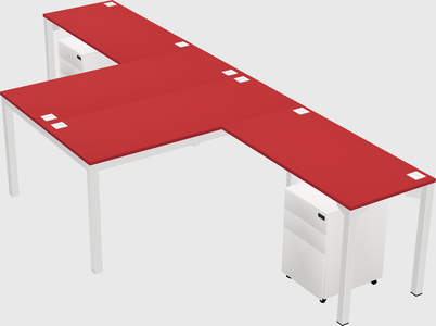 Shared l-shaped desk