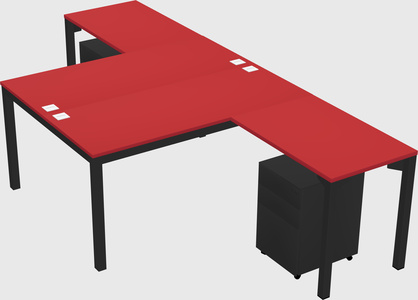 Shared l-shaped desk