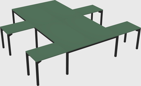 Shared l-shaped desk