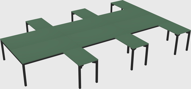 Shared l-shaped desk