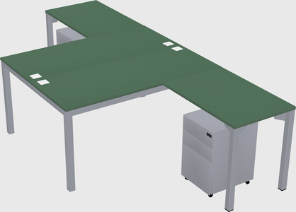 Shared l-shaped desk