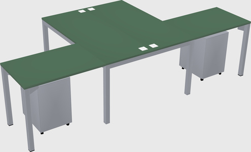 Shared l-shaped desk