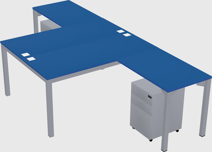 Shared l-shaped desk