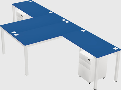 Shared l-shaped desk