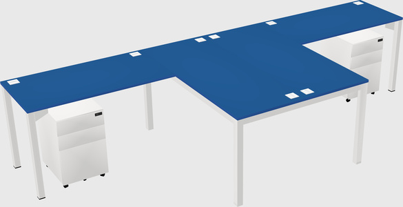 Shared l-shaped desk