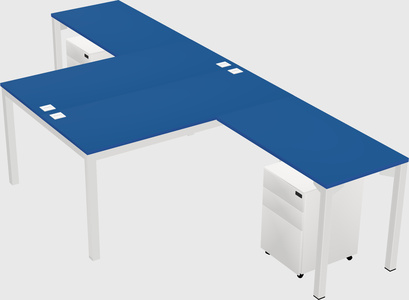 Shared l-shaped desk