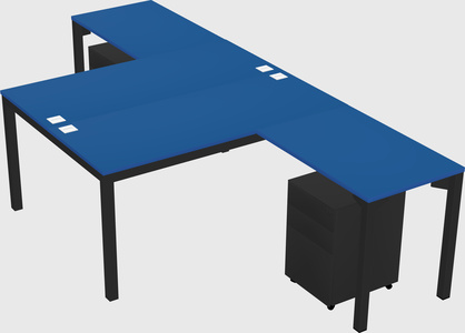 Shared l-shaped desk