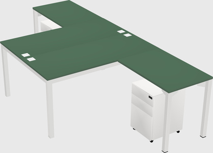 Shared l-shaped desk