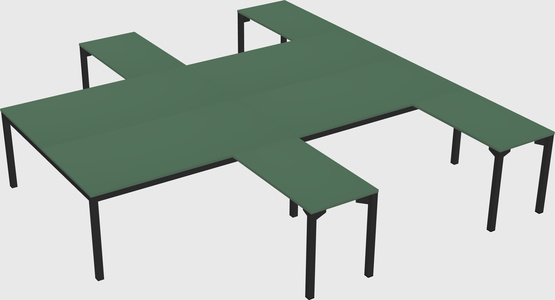 Shared l-shaped desk