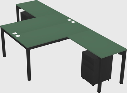 Shared l-shaped desk