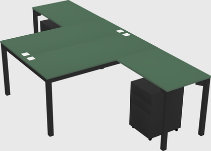 Shared l-shaped desk
