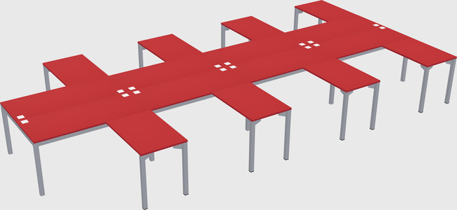 Shared l-shaped desk