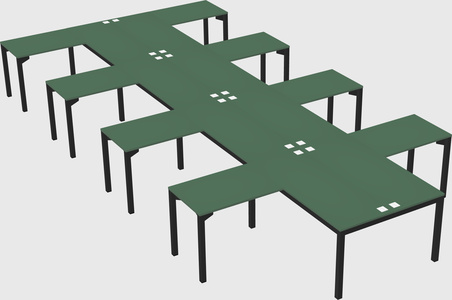 Shared l-shaped desk